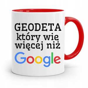 Kubek Czerwony Dla Geodety Wie Więcej Niż Google