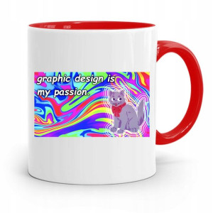 Kubek Czerwony Dla Grafika Graphic Is My Passion
