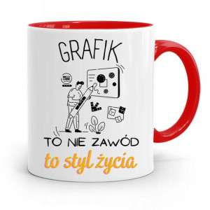 Kubek Czerwony Dla Grafika Nie Zawód To Styl Życia