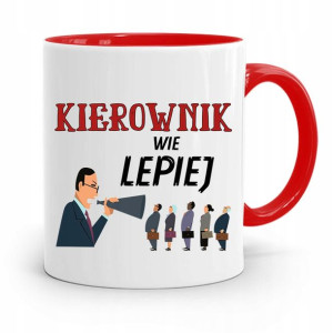 Kubek Czerwony Dla Kierownika Kierownik Wie Lepiej