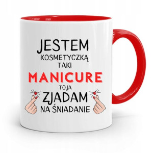 Kubek Czerwony Dla Kosmetyczki Jestem Kosmetyczką