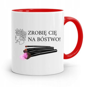 Kubek Czerwony Dla Kosmetyczki Na Bóstwo Prezent