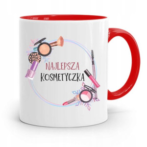 Kubek Czerwony Dla Kosmetyczki Najlepsza Prezent