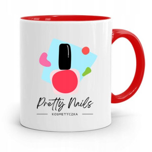 Kubek Czerwony Dla Kosmetyczki Pretty Nails