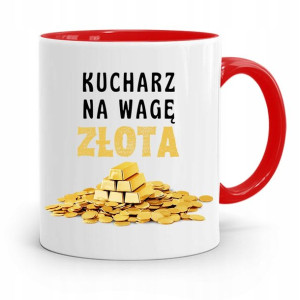 Kubek Czerwony Dla Kucharza Kucharki Na Wagę Złota