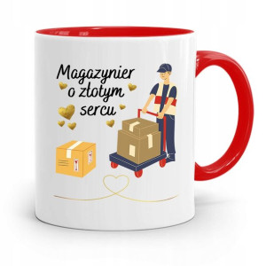 Kubek Czerwony Dla Magazyniera O Złotym Sercu