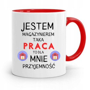 Kubek Czerwony Dla Magazyniera Przyjemność Prezent