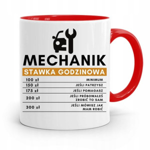 Kubek Czerwony Dla Mechanika Stawka Godzinowa