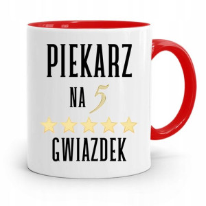 Kubek Czerwony Dla Piekarza Piekarz Na 5 Gwiazdek