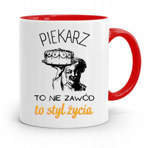 Kubek Czerwony Dla Piekarza Piekarz To Styl Życie