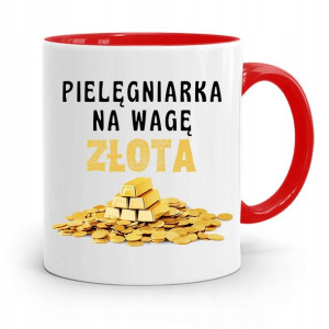 Kubek Czerwony Dla Pielęgniarki Na Wagę Złota