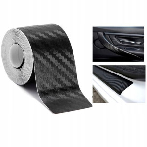 FOLIA NA progi słupki zderzak ochronna CARBON 3D