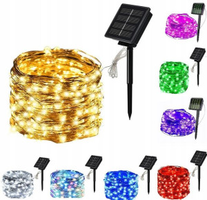 Solarne Lampki Choinkowe Dekoracja Ogród 100 Led