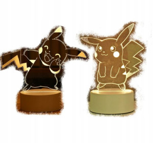 Lampka nocna LED 3D Pokemon Pickachu dla dzieci