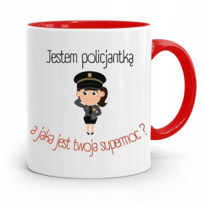 Kubek Czerwony Dla Policjanta Policjantki Supermoc