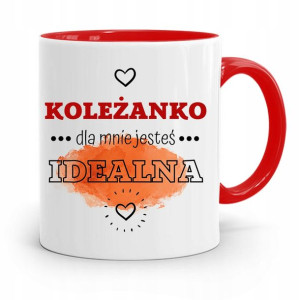 Kubek Czerwony Dla Przyjaciela Koleżanka Idealna