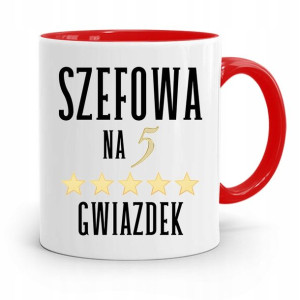 Kubek Czerwony Dla Szefowej Szefowa Na 5 Gwiazdek