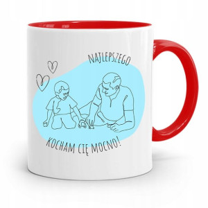 Kubek Czerwony Dla Taty Ojca Kocham Cię Mocno!