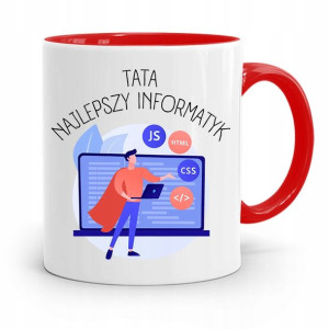 Kubek Czerwony Dla Taty Ojca Najlepszy Informatyk