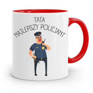 Kubek Czerwony Dla Taty Ojca Najlepszy Policjant