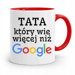 Kubek Czerwony Dla Taty Tata Który Wie Więcej