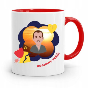 Kubek Czerwony Dla Teścia Kochany Teść Prezent