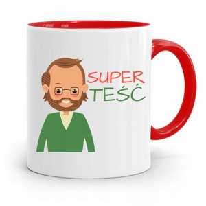 Kubek Czerwony Dla Teścia Super Teść Prezent