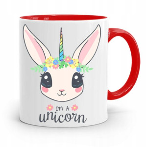 Kubek Czerwony Dzień Dziecka Prezent Im A Unicorn