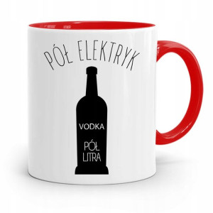 Kubek Czerwony Elektryka Pół Elektryk Pół Litra
