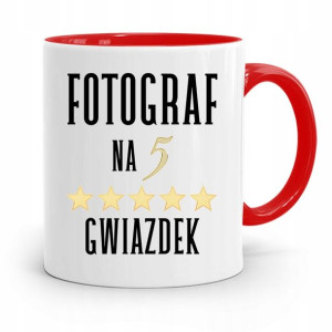 Kubek Czerwony Fotografa Fotograf Na 5 Gwiazdek