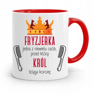 Kubek Czerwony Fryzjerki Król Ściąga Koronę