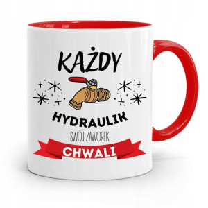 Kubek Czerwony Hydraulika Swój Zaworek Chwali