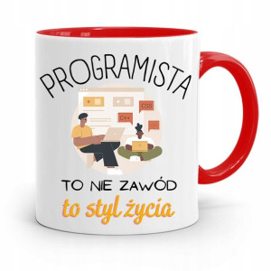 Kubek Czerwony Informatyka Programisty Prezent