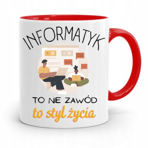 Kubek Czerwony Informatyka Programisty Prezent