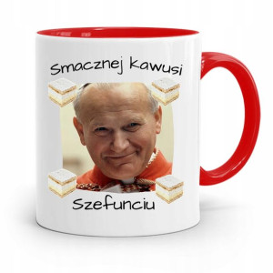 Kubek Czerwony Jan Paweł Ii Papaj Smacznej Kawusi