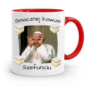 Kubek Czerwony Jan Paweł Ii Papaj Smacznej Kawusi