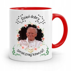 Kubek Czerwony Jan Paweł Ii Papież Dzień Dobry
