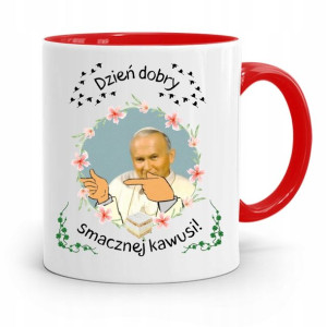 Kubek Czerwony Jan Paweł Ii Papież Dzień Dobry