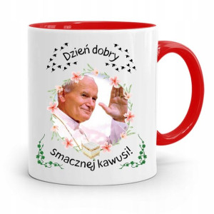 Kubek Czerwony Jan Paweł Ii Papież Dzień Dobry