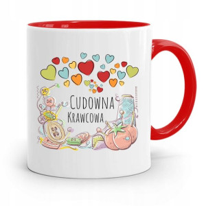 Kubek Czerwony Krawca Krawcowej Cudowna Krawcowa