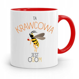 Kubek Czerwony Krawca Krawcowej Jest Osom Prezent