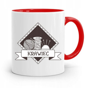 Kubek Czerwony Krawca Krawcowej Krawiec Prezent