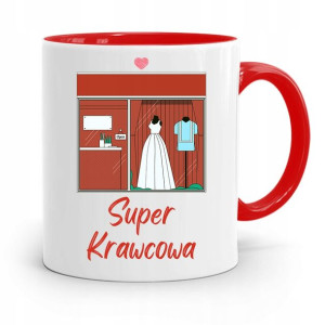 Kubek Czerwony Krawca Krawcowej Super Krawcowa
