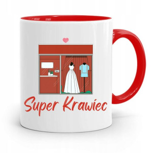 Kubek Czerwony Krawca Krawcowej Super Krawiec