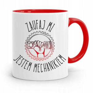 Kubek Czerwony Mechanika Zaufaj Jestem Mechanikiem