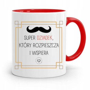 Kubek Czerwony Na Dzień Dziadka Super Dziadek