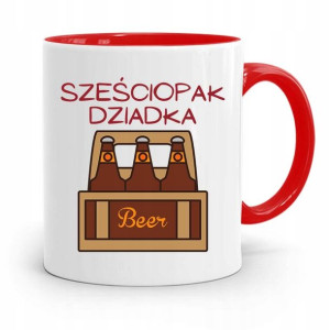 Kubek Czerwony Na Dzień Dziadka Sześciopak Dziadka