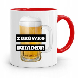 Kubek Czerwony Na Dzień Dziadka Zdrówko Dziadku!