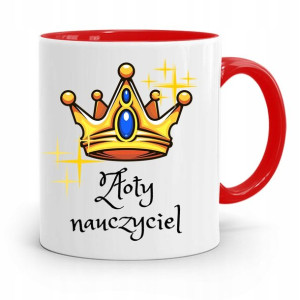 Kubek Czerwony Na Dzień Nauczyciela Złoty