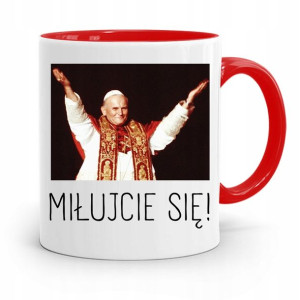Kubek Czerwony Papież Papaj Jan Paweł Ii Prezent
